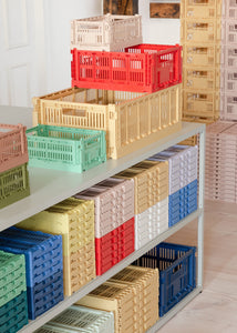 Úložný box Color Crate S skládací přepravka vanilková dusty yellow