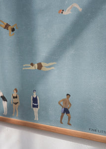 Plakát Swimmers včetně dubového rámu 50x70cm
