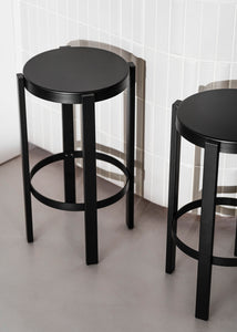 Barová stolička Doon 65cm kovová Vulcano black černá