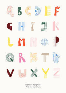Plakát Alphabet Spaghetti s abecedou pro děti