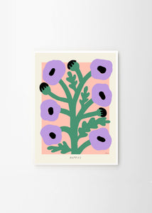 Plakát Purple Poppies by Madelen Möllard
