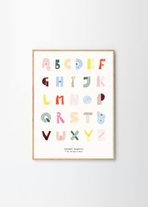 Plakát Alphabet Spaghetti s abecedou pro děti
