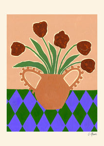 Plakát Red Tulips by Carla Llanos