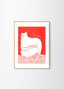 Plakát Cat in Red by Cinzia Franceschini