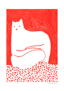 Plakát Cat in Red by Cinzia Franceschini