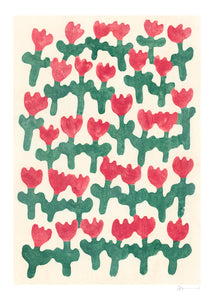 Plakát Dancing Red Flowers by Donchi