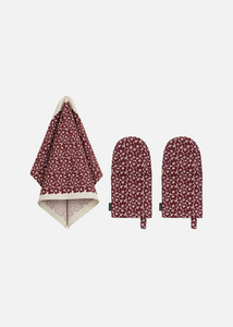 Kuchyňská sada Pikuinen Unikko burgundy 3ks