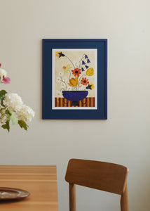 Plakát Colourful Bunch in Blue Vase by Frankie Penwill