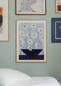 Plakát Daisies in Blue Vase by Frankie Penwill