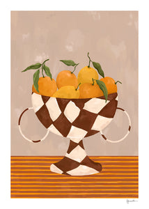 Plakát Lemons & Oranges in Checkered Vase by Frankie Penwill