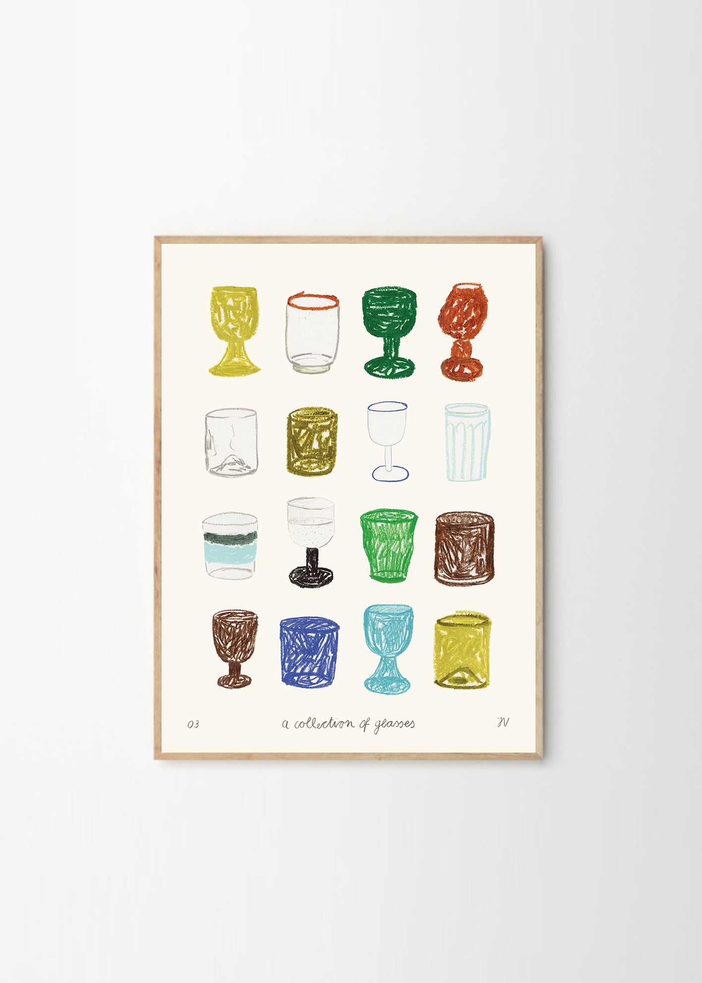 Plakát A Collection of Glasses by Isabelle Vandeplassche