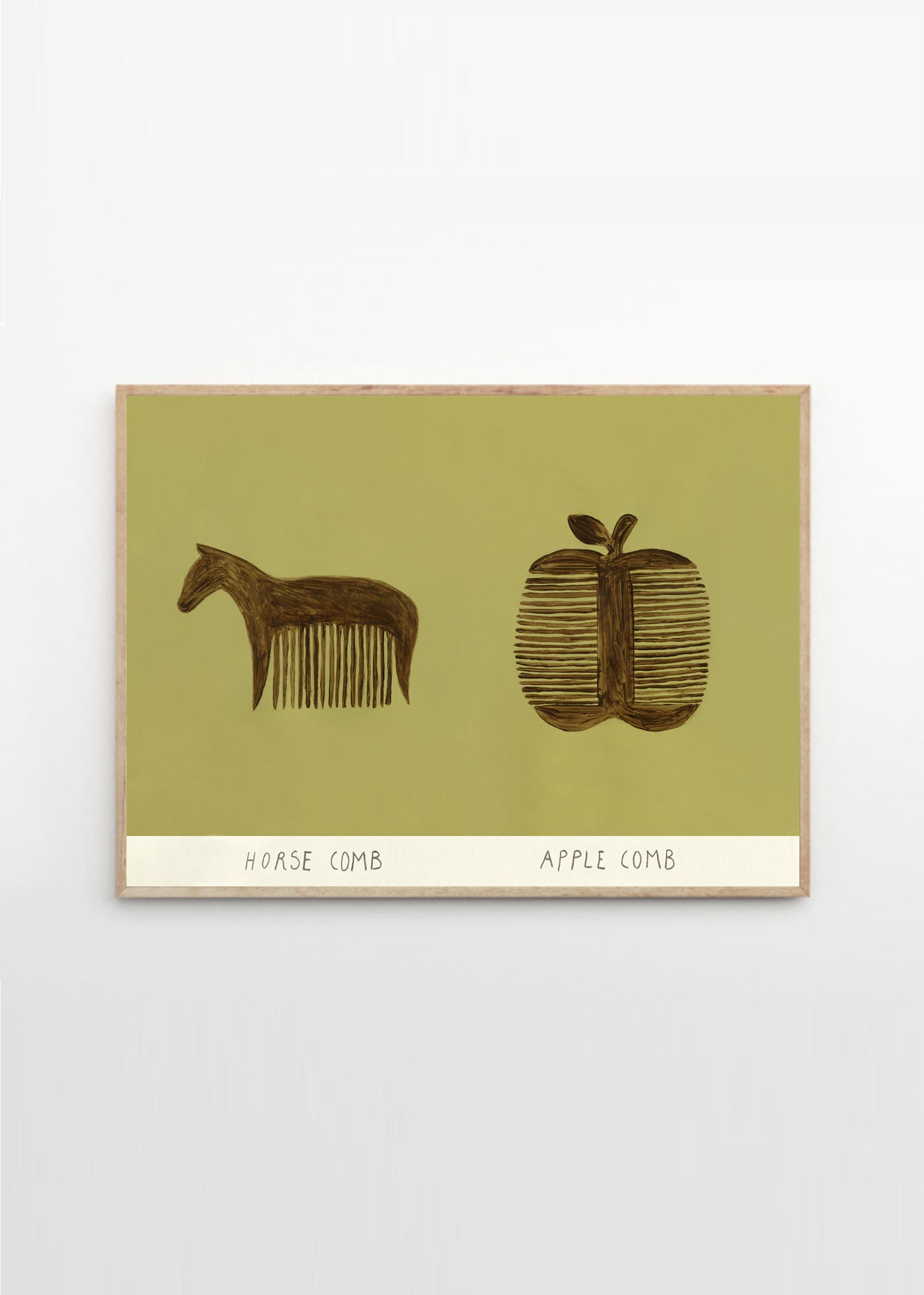 Plakát Horse and Apple Comb by Isabelle Vandeplassche
