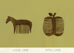 Plakát Horse and Apple Comb by Isabelle Vandeplassche
