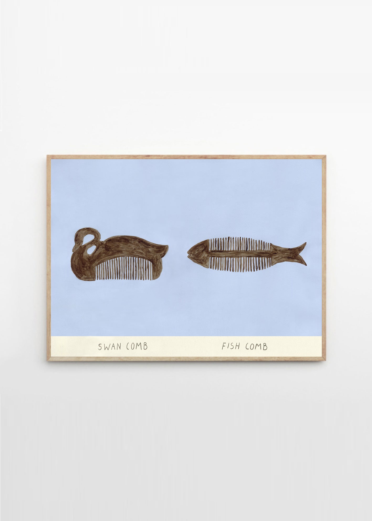 Plakát Swan and Fish Comb by Isabelle Vandeplassche