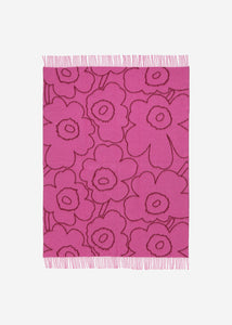 Žakarová pletená deka Piirto Unikko 130x170cm burgundy & fuchsia
