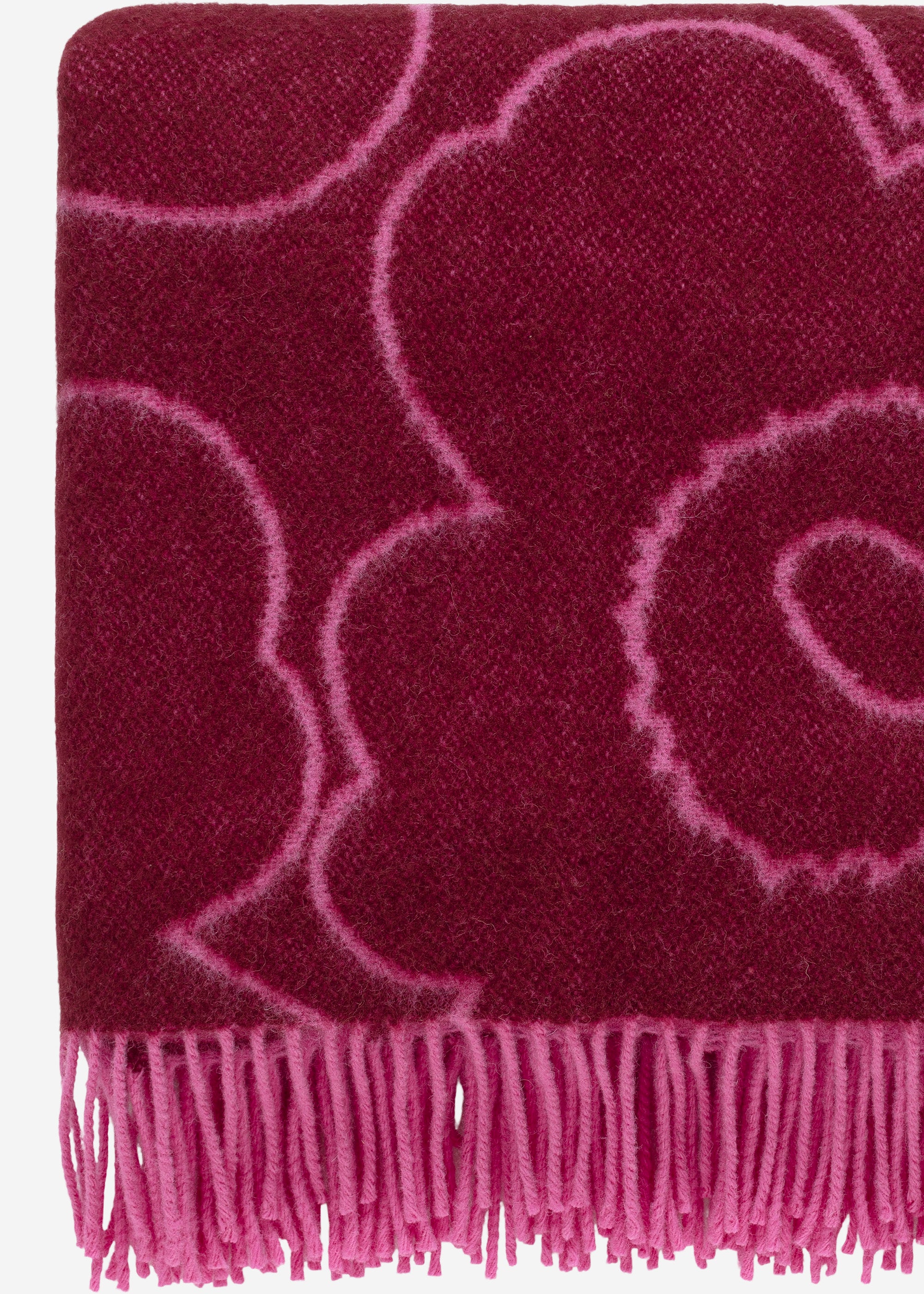 Žakarová pletená deka Piirto Unikko 130x170cm burgundy & fuchsia