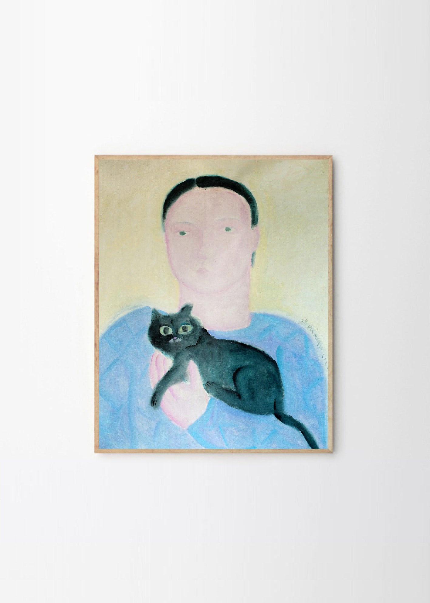 Plakát Boy Holding a Cat by Oamul
