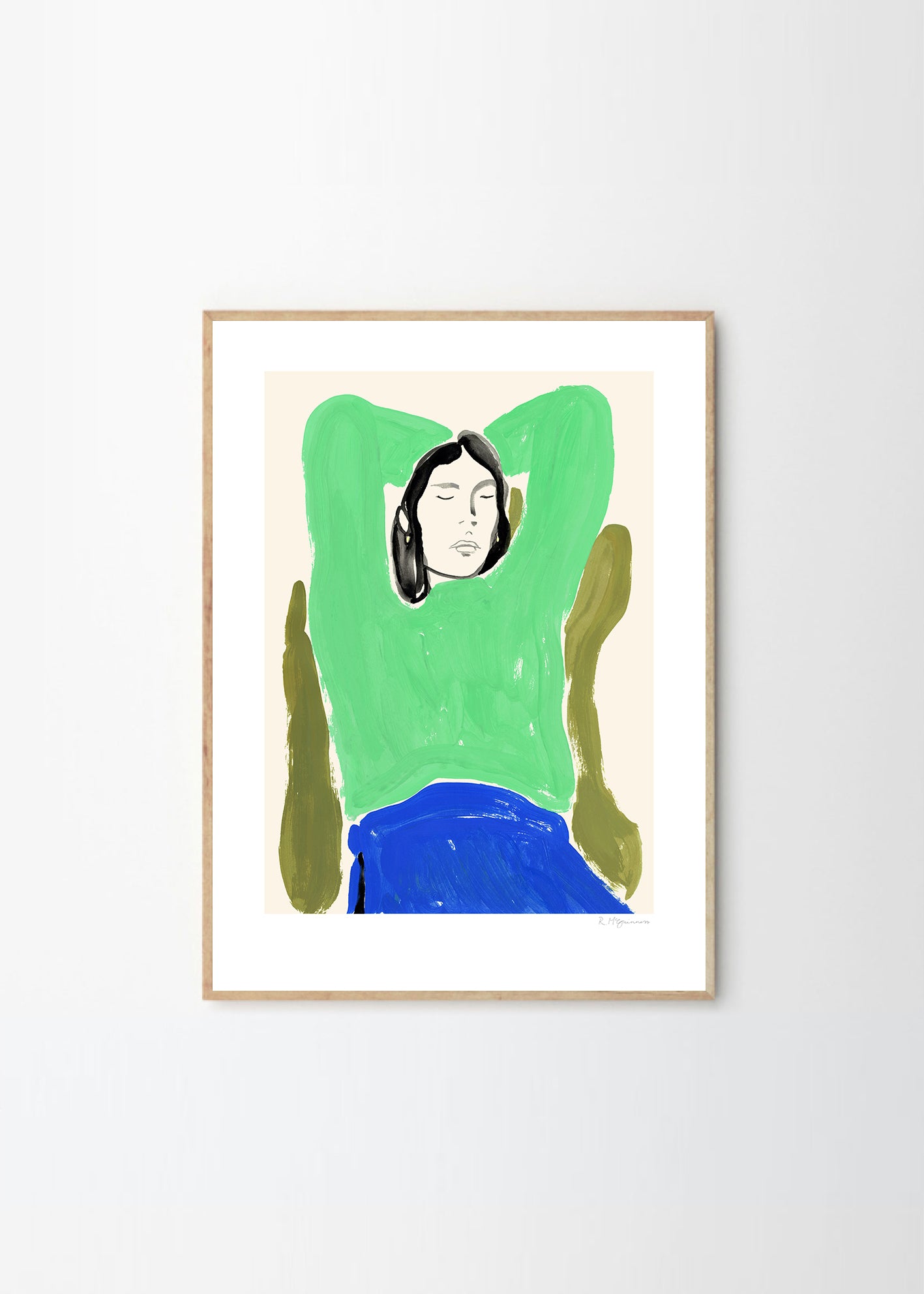 Plakát Sitting in Green and Blue by Rosie McGuinness