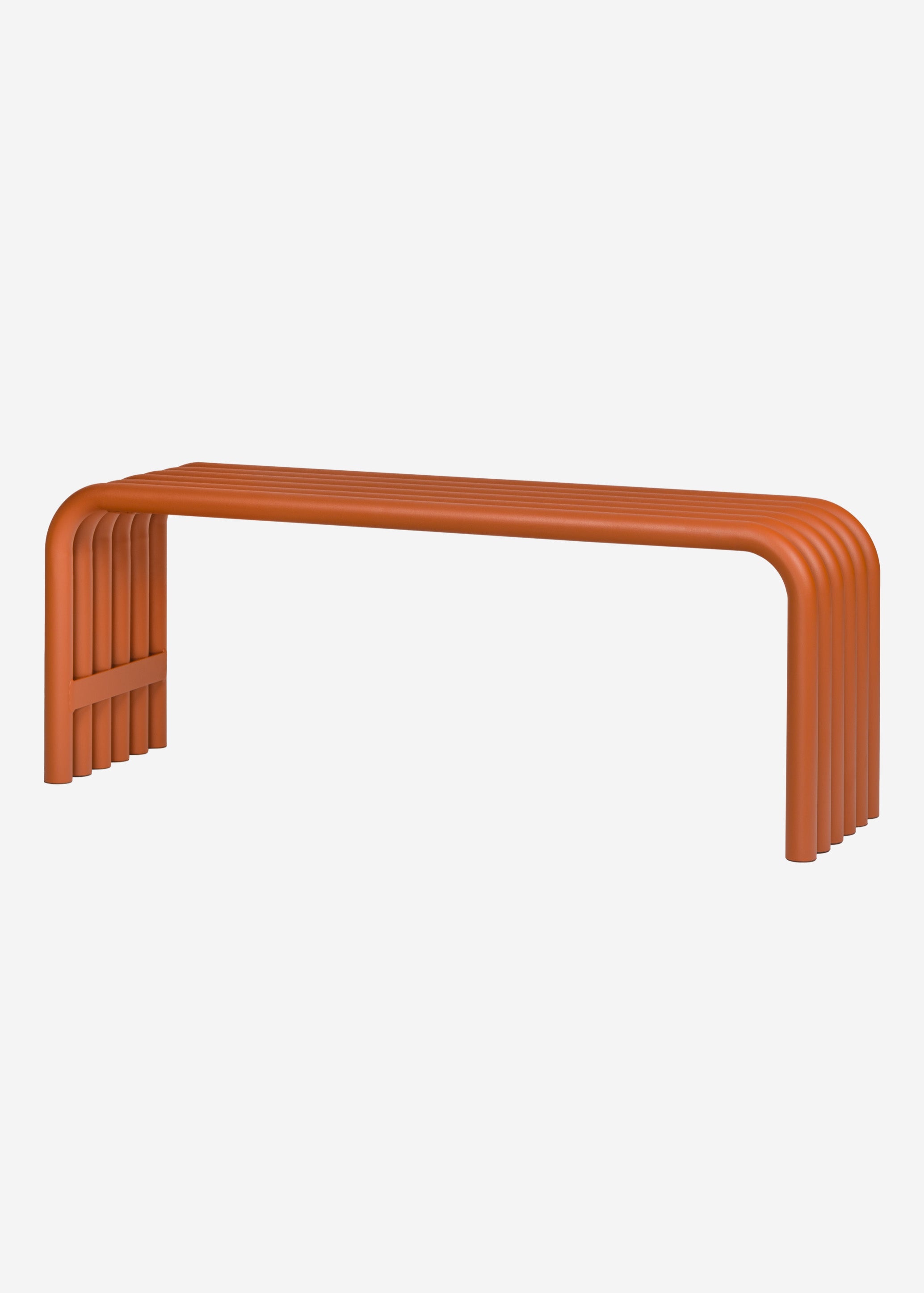 Kovová venkovní lavice Nokk Bench oranžová 114cm