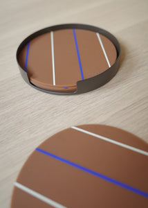 Silikonové podtácky se stojánkem Oka 6ks Choco čokoládový
