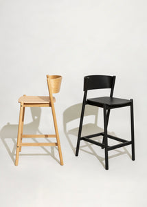 Dubová barová židle Oblique sada 2ks 