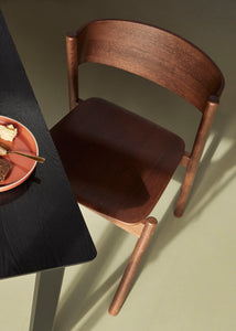 Dubová jídelní židle Oblique hnědá sada 2ks 