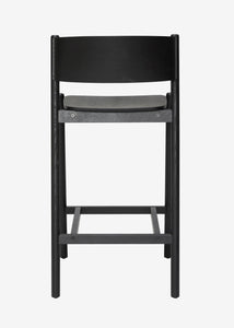 Dubová barová židle Oblique černá sada 2ks 