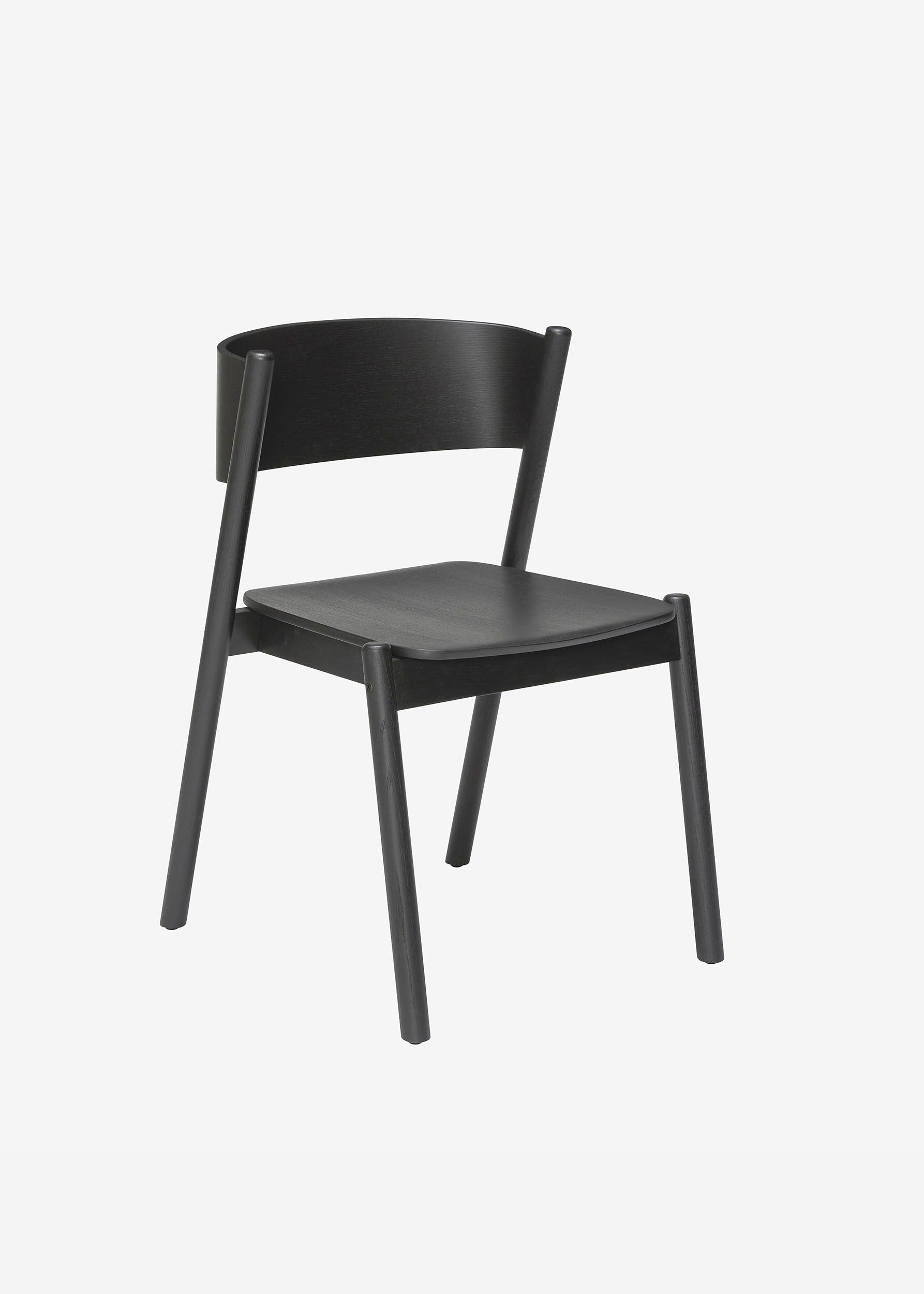 Dubová jídelní židle Oblique černá sada 2ks 