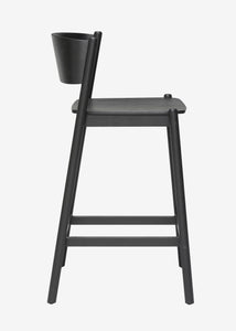 Dubová barová židle Oblique černá sada 2ks 