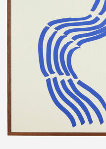 Obraz Modrá vlna 50 x 70 cm s dřevěným ořechovým rámem Parade