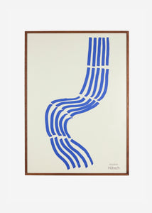 Obraz Modrá vlna 50 x 70 cm s dřevěným ořechovým rámem Parade