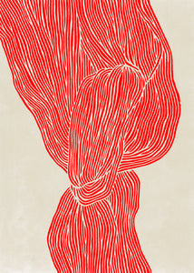 Plakát The Line - Red by Rebecca Hein