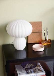 Stolní lampa Kumu bílé sklo 28cm