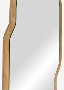 Oválné zrcadlo Tafla s dubovým rámem